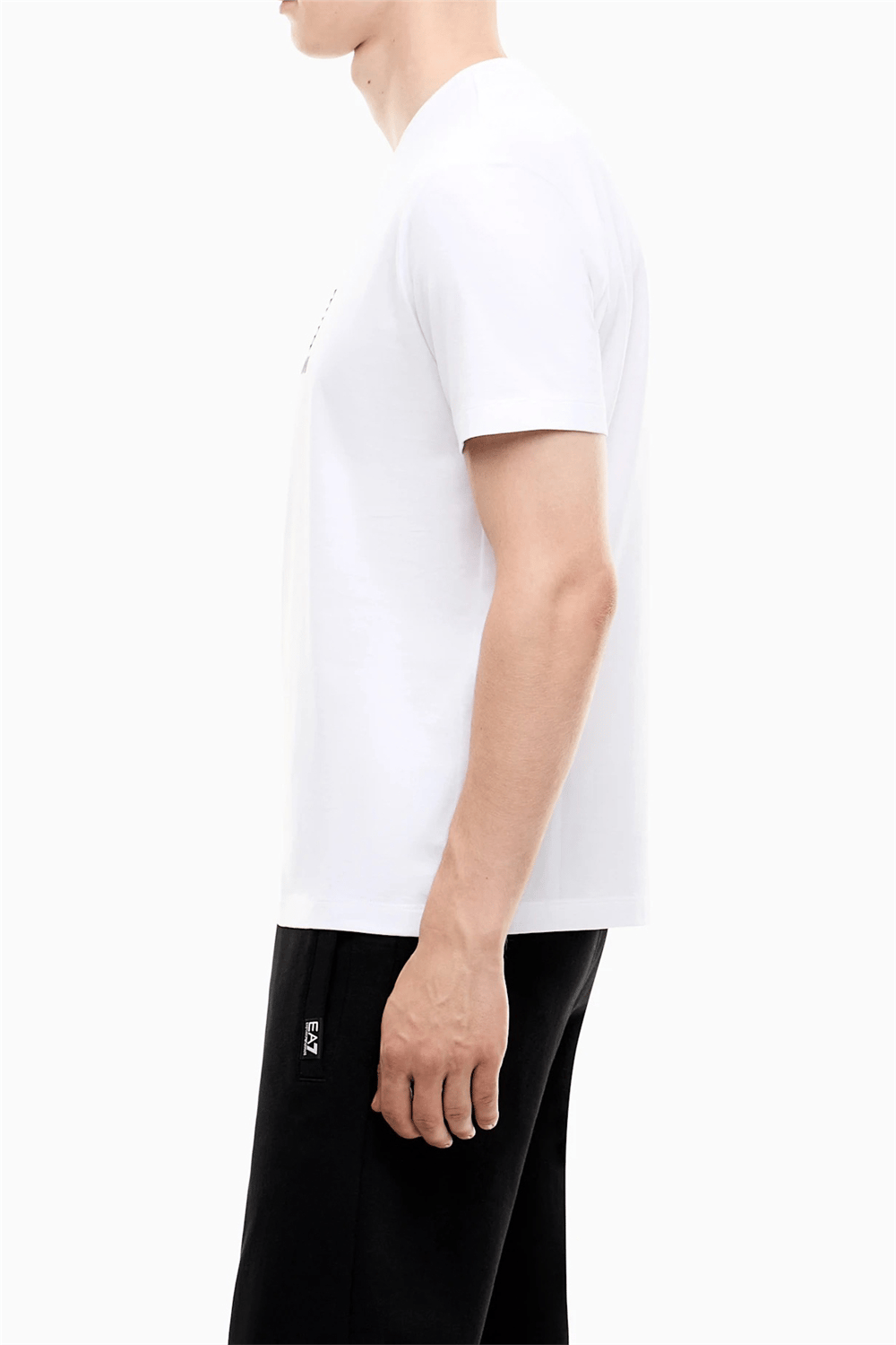 EA7 Erkek Bisiklet Yaka T-Shirt Beyaz