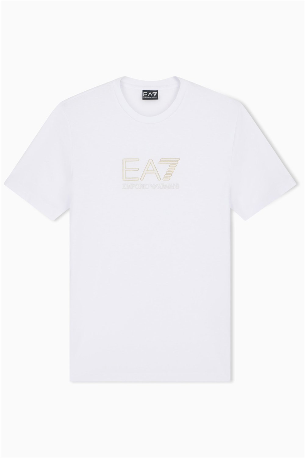 EA7 Erkek Bisiklet Yaka T-Shirt Beyaz