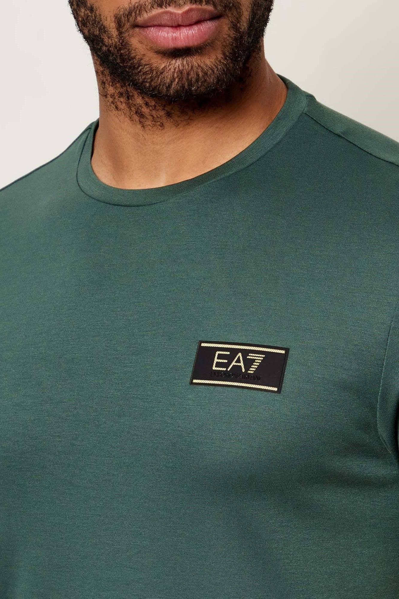EA7 Erkek Bisiklet Yaka T-Shirt Çok Renkli