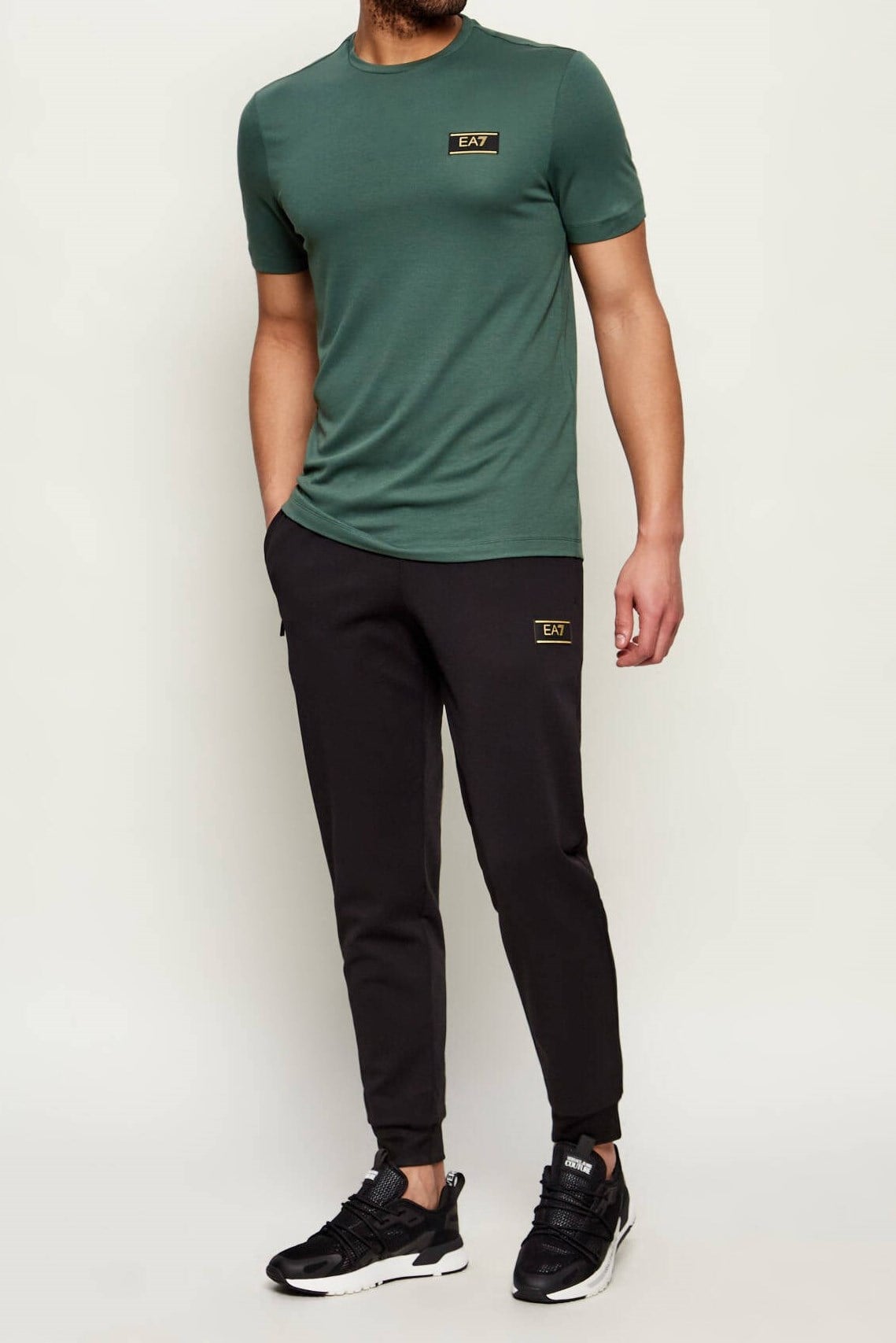 EA7 Erkek Bisiklet Yaka T-Shirt Çok Renkli