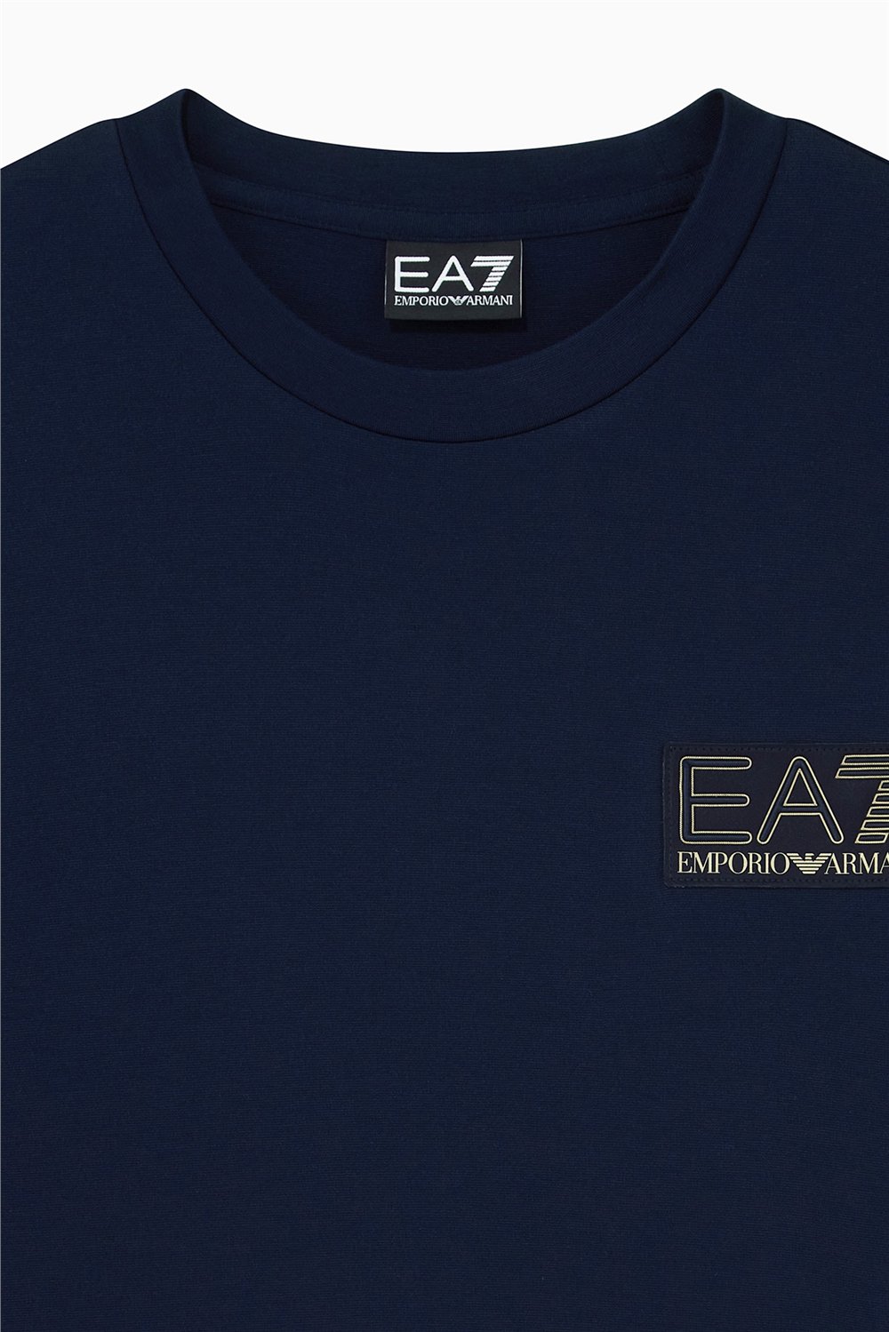 EA7 Erkek Bisiklet Yaka T-Shirt Mavi