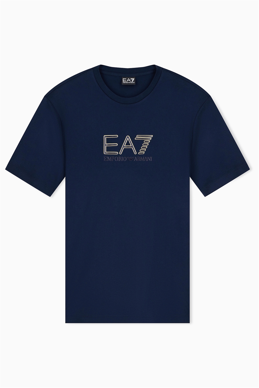 EA7 Erkek Bisiklet Yaka T-Shirt Mavi