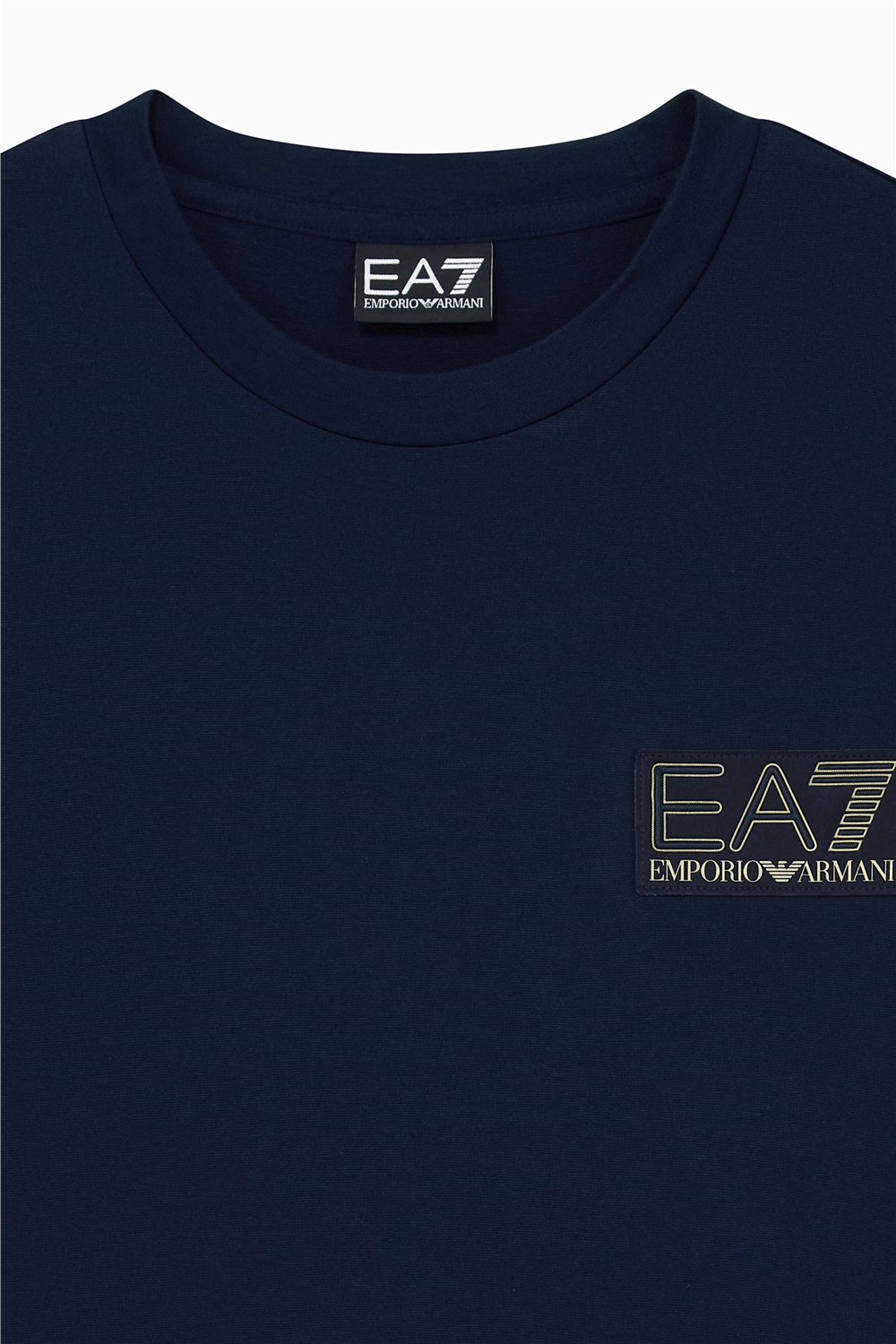 EA7 Erkek Bisiklet Yaka T-Shirt Mavi
