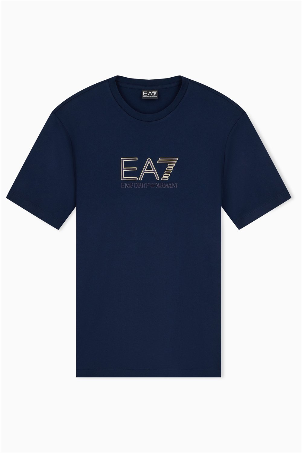 EA7 Erkek Bisiklet Yaka T-Shirt Mavi