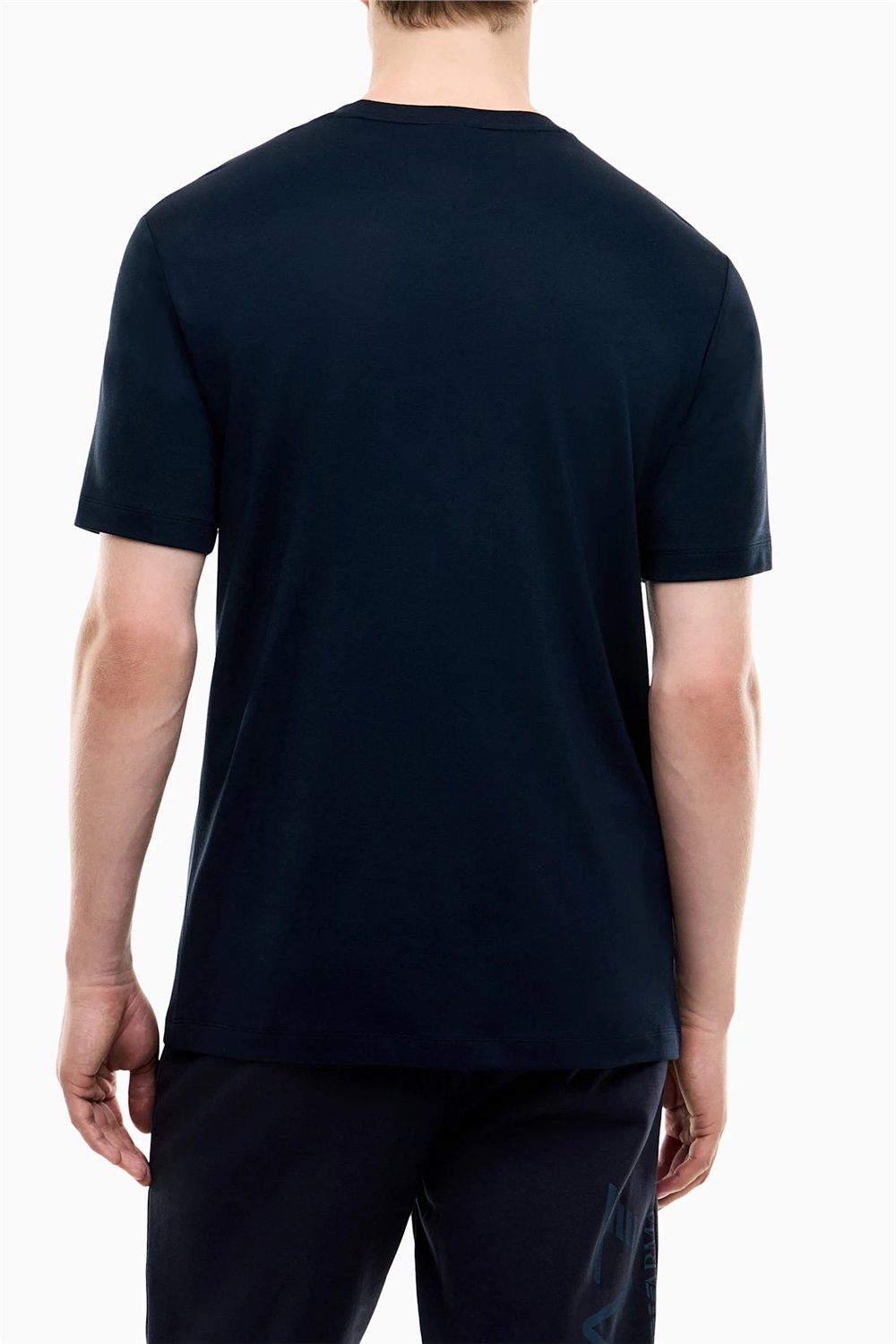 EA7 Erkek Bisiklet Yaka T-Shirt Mavi