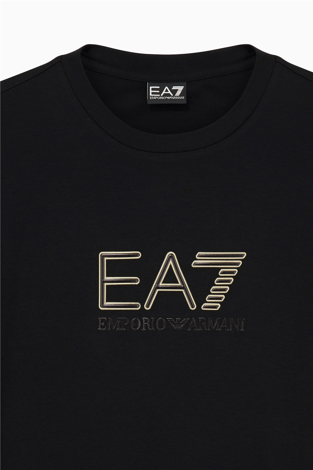 EA7 Erkek Bisiklet Yaka T-Shirt Siyah