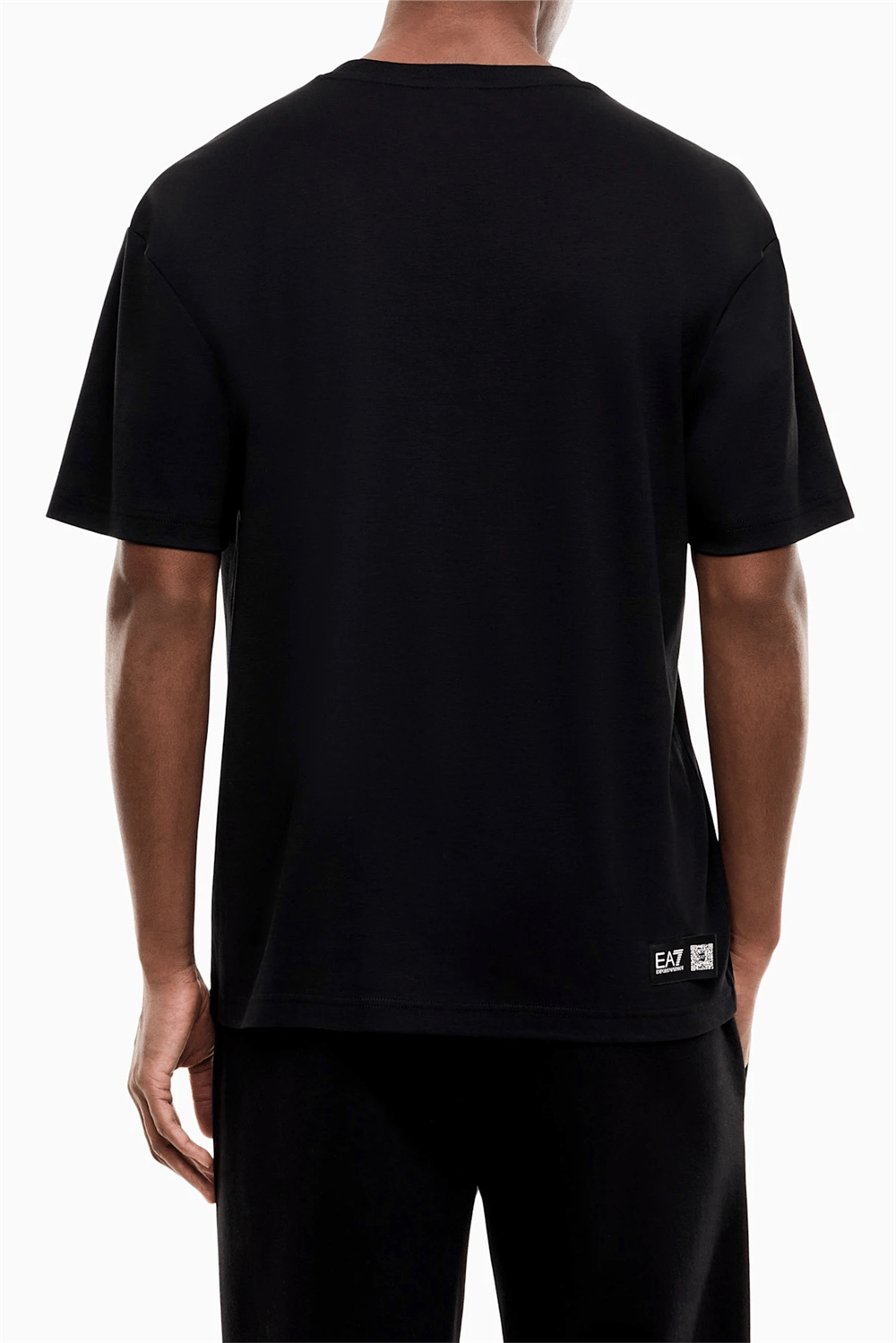 EA7 Erkek Bisiklet Yaka T-Shirt Siyah