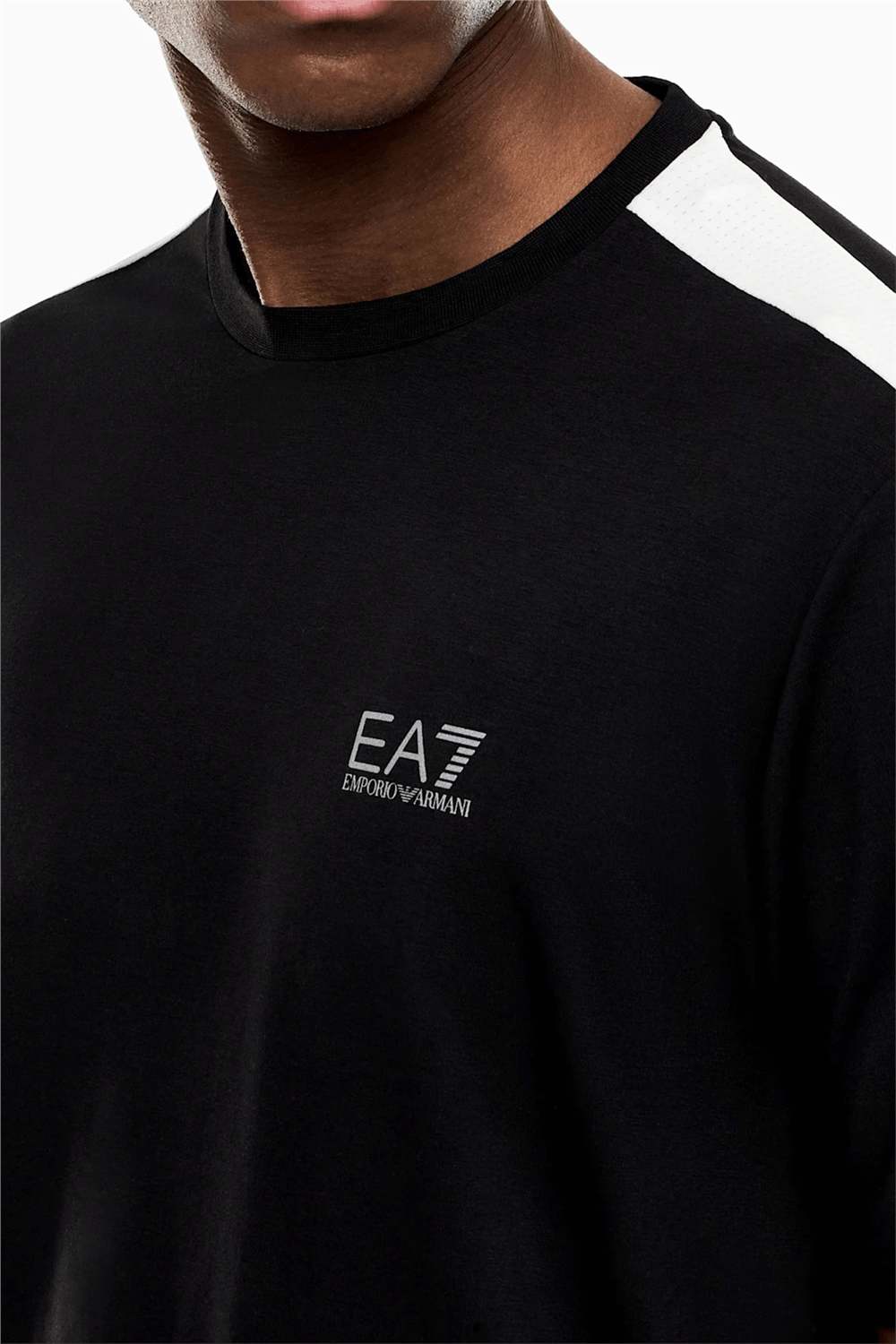EA7 Erkek Bisiklet Yaka T-Shirt Siyah