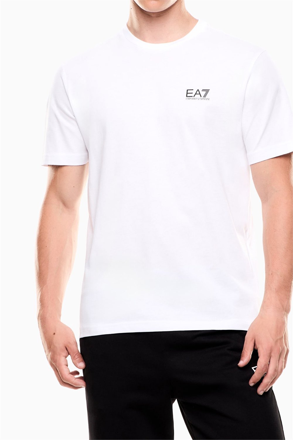 EA7 Erkek Bisiklet Yaka T-Shirt Siyah