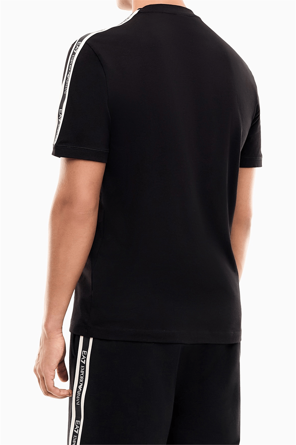 EA7 Erkek Bisiklet Yaka T-Shirt Siyah