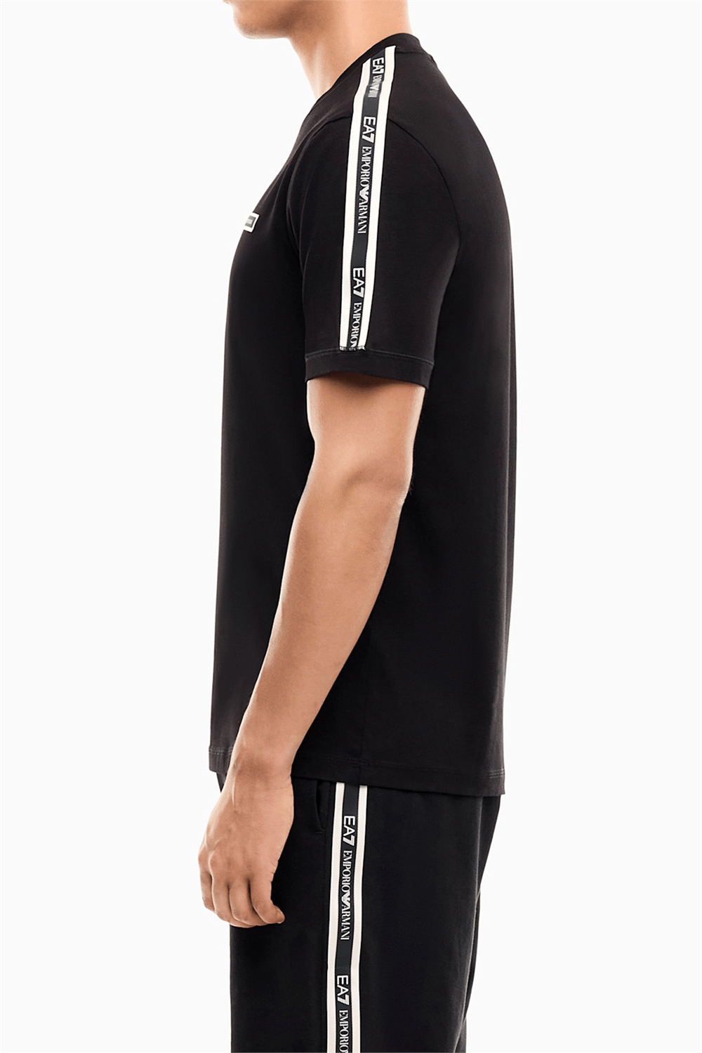 EA7 Erkek Bisiklet Yaka T-Shirt Siyah