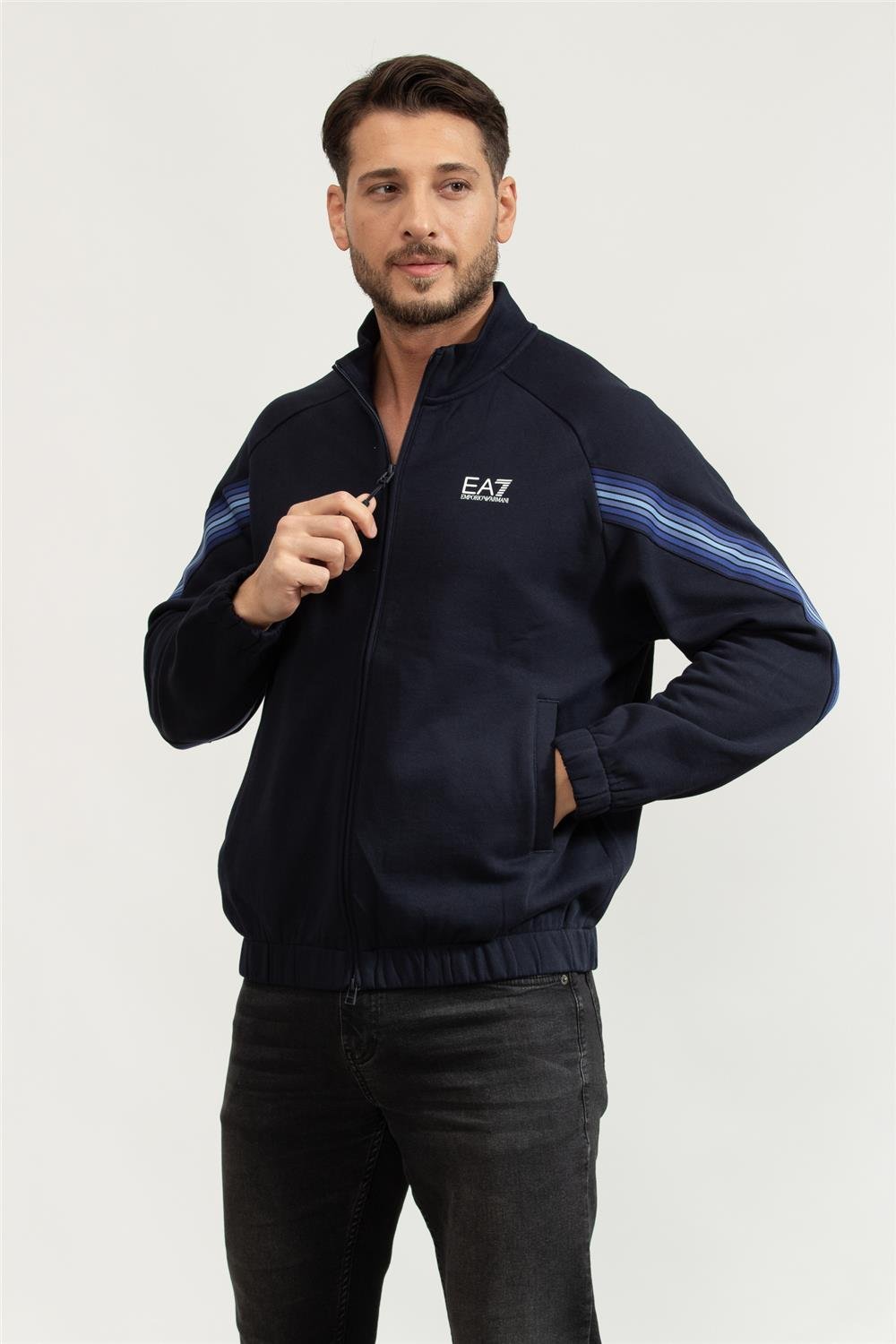 EA7 Erkek Fermuarlı Sweatshirt