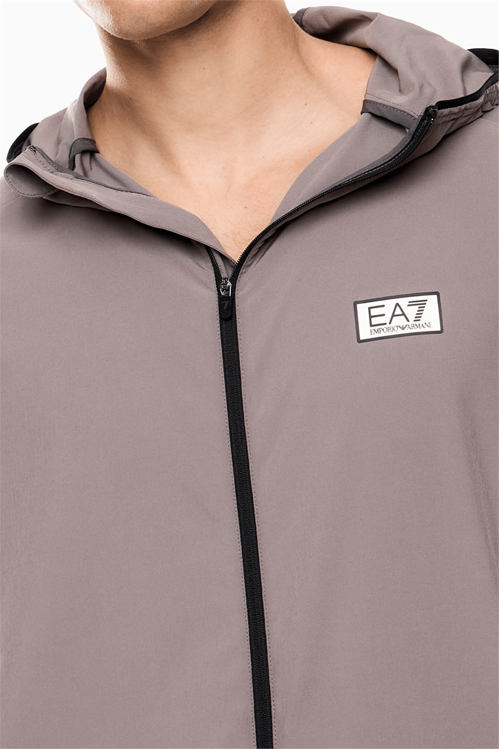EA7 Erkek Fermuarlı Sweatshirt Füme