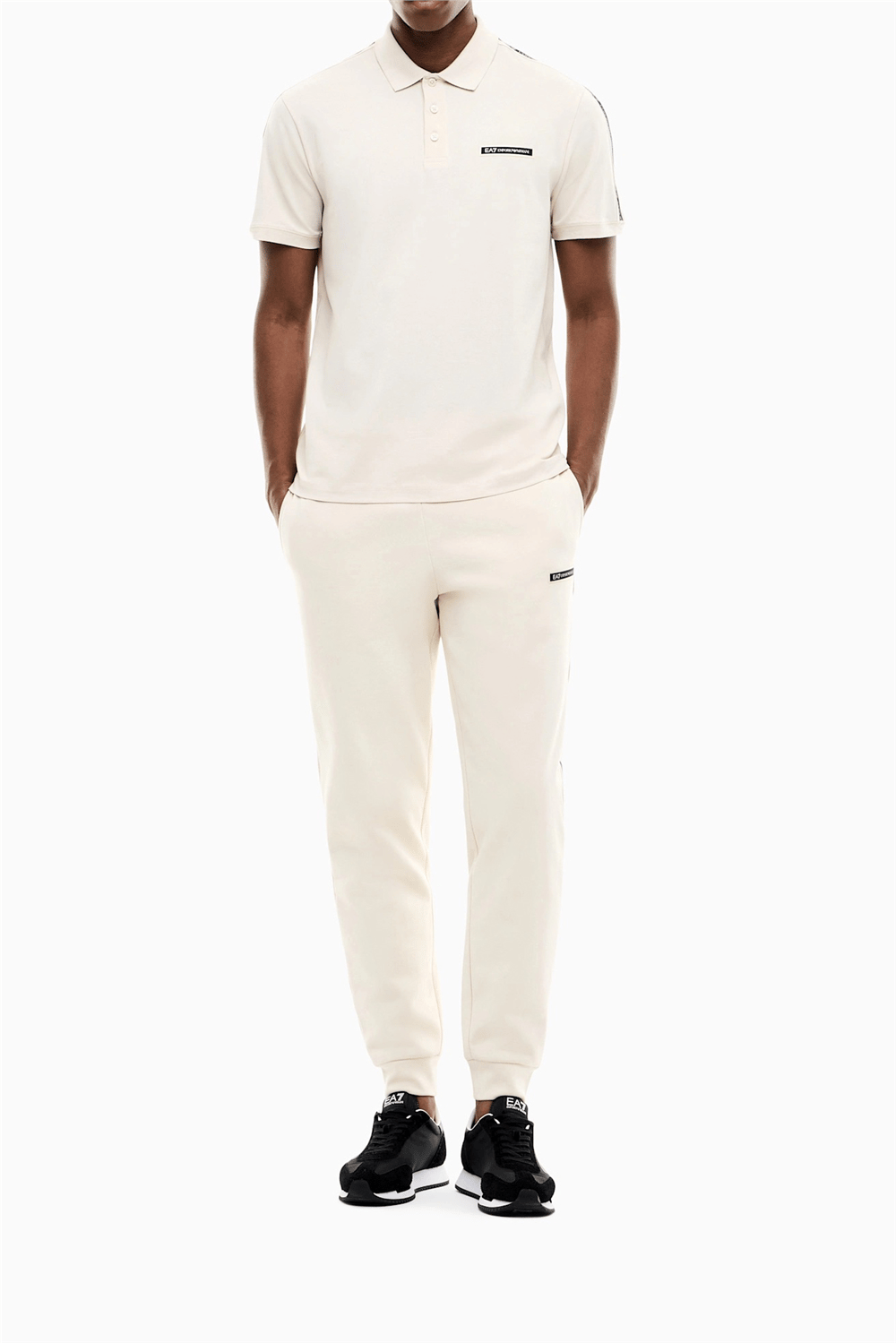 EA7 Erkek Polo Yaka T-Shirt Bej