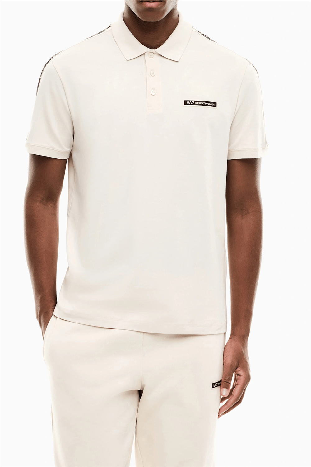 EA7 Erkek Polo Yaka T-Shirt Bej