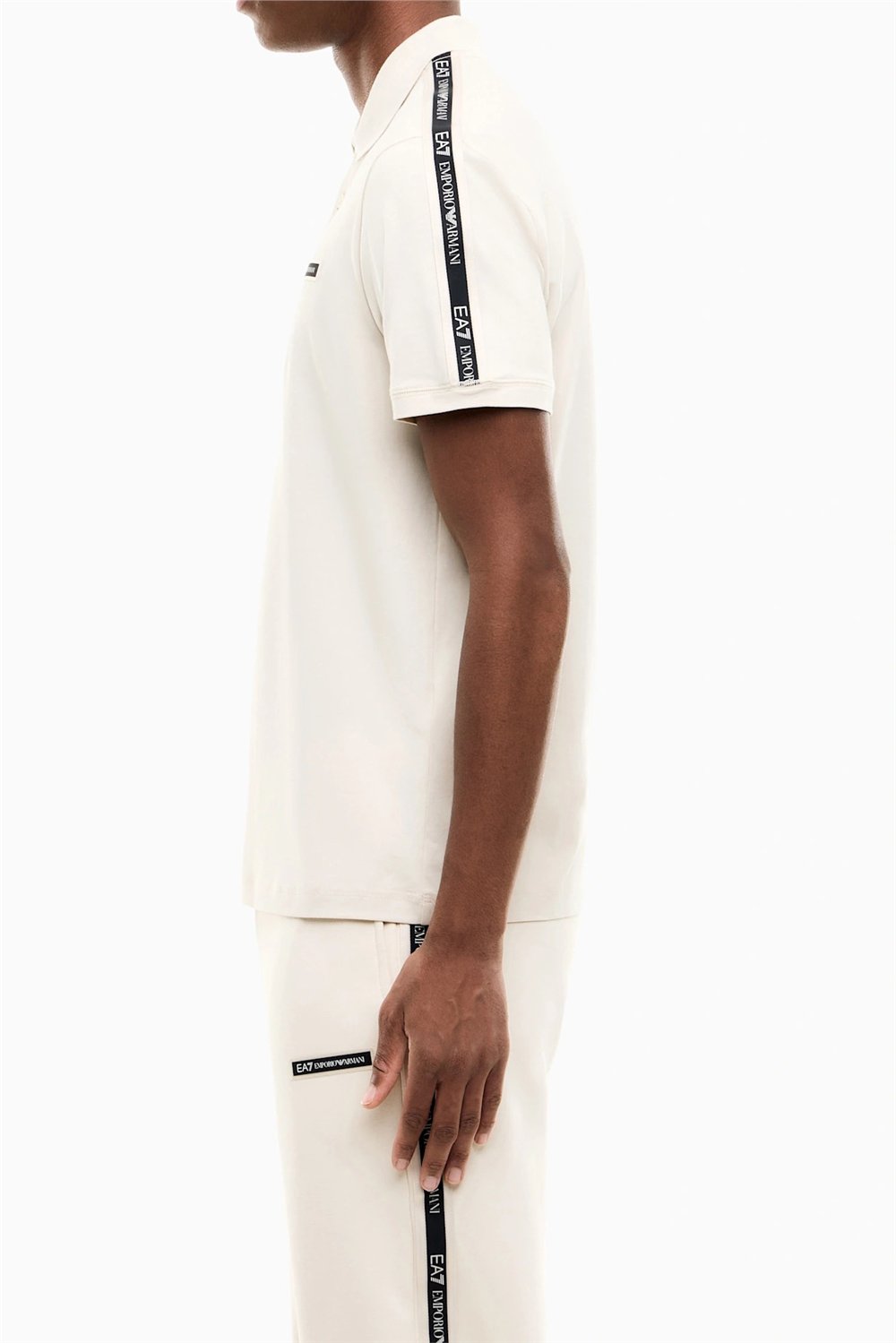 EA7 Erkek Polo Yaka T-Shirt Bej