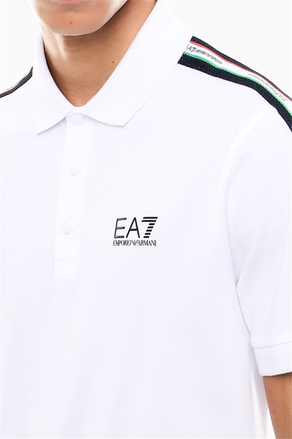 EA7 Erkek Polo Yaka T-Shirt Beyaz
