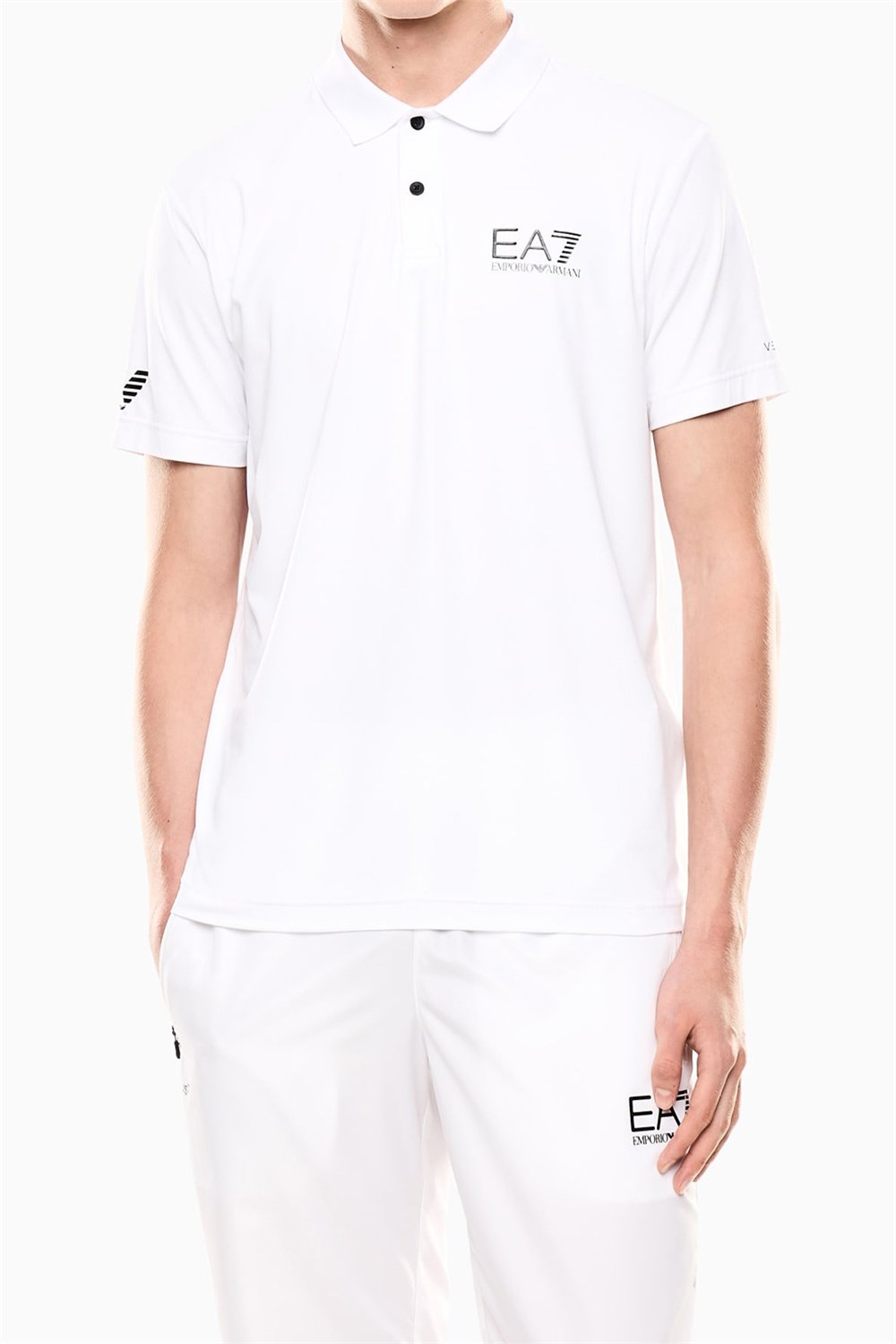 EA7 Erkek Polo Yaka T-Shirt Beyaz