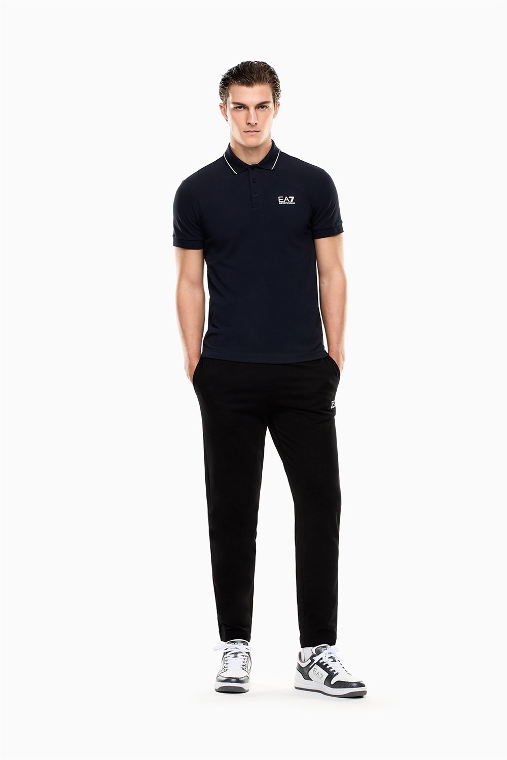 EA7 Erkek Polo Yaka T-Shirt Parlement Mavi