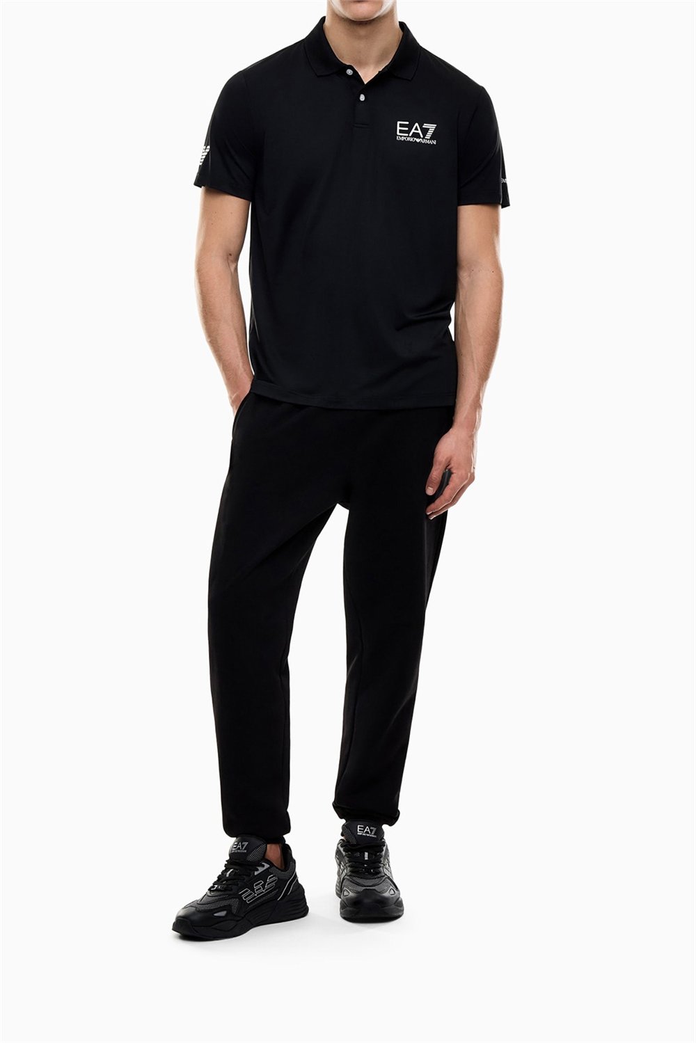 EA7 Erkek Polo Yaka T-Shirt Siyah