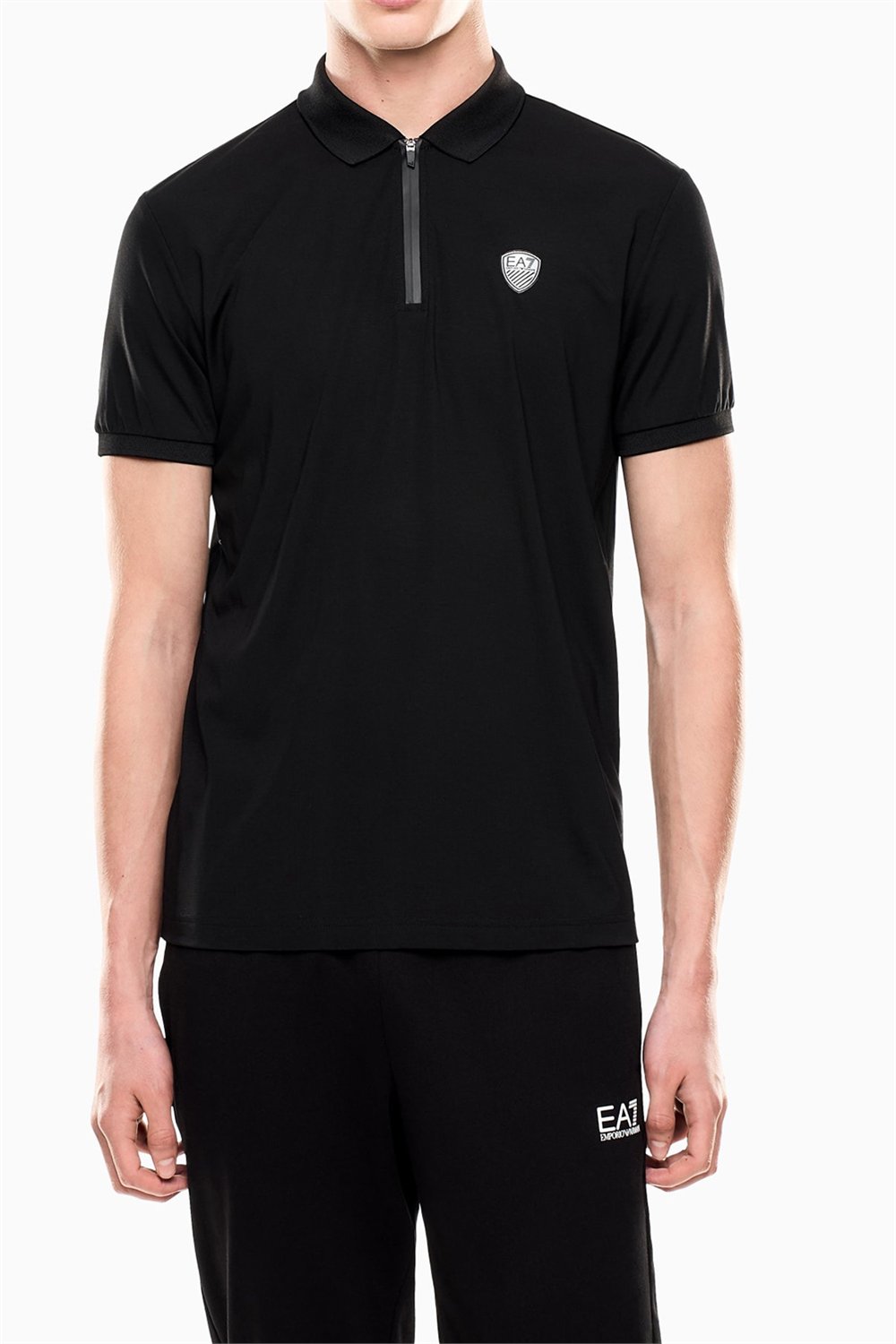 EA7 Erkek Polo Yaka T-Shirt Siyah