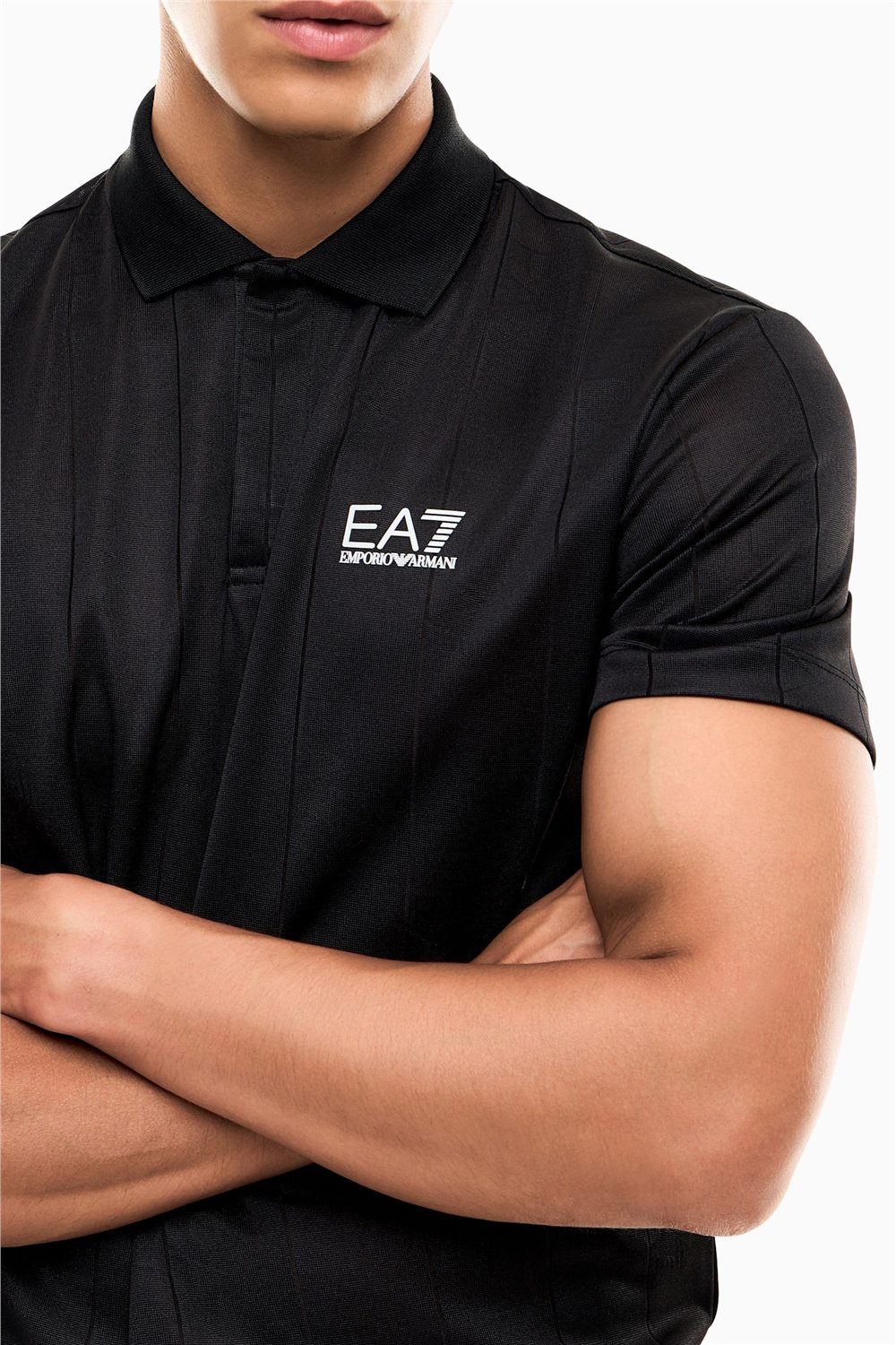 EA7 Erkek Polo Yaka T-Shirt Siyah
