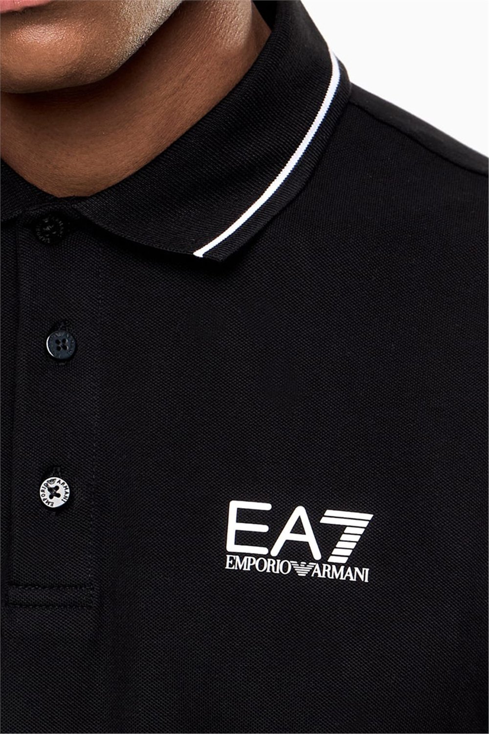 EA7 Erkek Polo Yaka T-Shirt Siyah