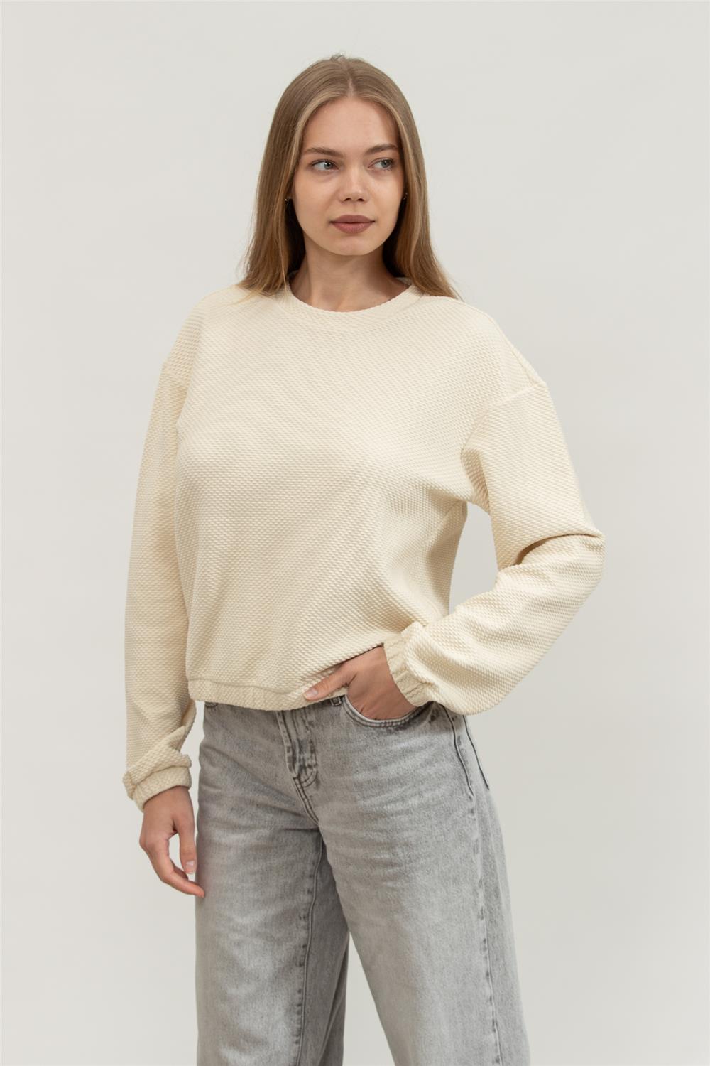 EA7 Kadın Bisiklet Yaka Sweatshirt