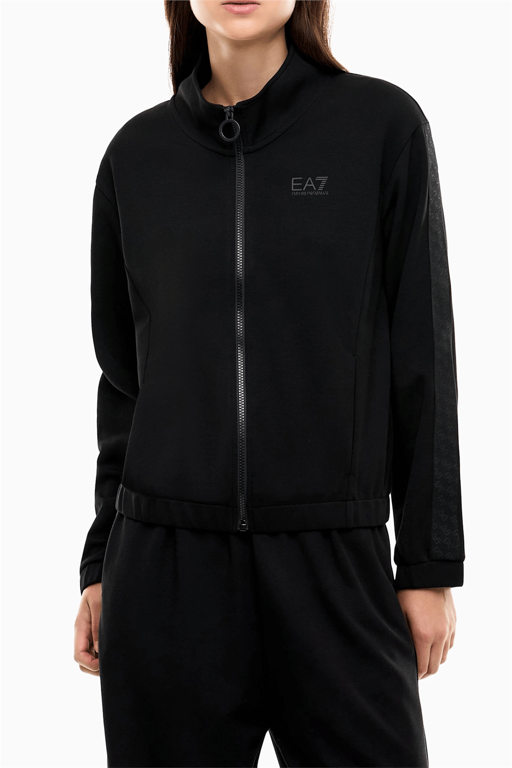 EA7 Kadın Bisiklet Yaka Sweatshirt Siyah
