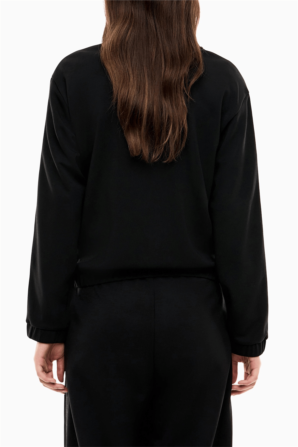 EA7 Kadın Bisiklet Yaka Sweatshirt Siyah