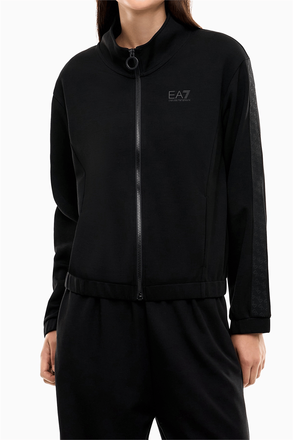 EA7 Kadın Bisiklet Yaka Sweatshirt Siyah