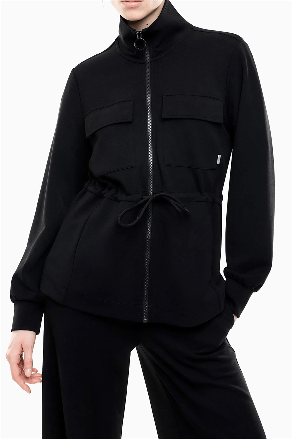EA7 Kadın Bisiklet Yaka Sweatshirt Siyah