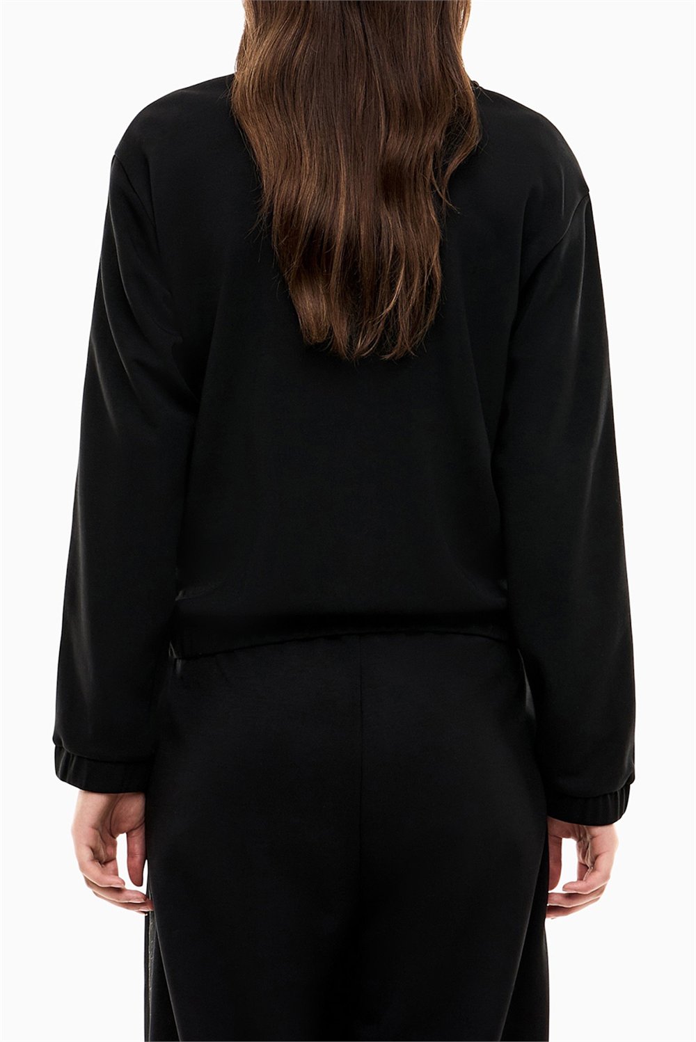 EA7 Kadın Bisiklet Yaka Sweatshirt Siyah