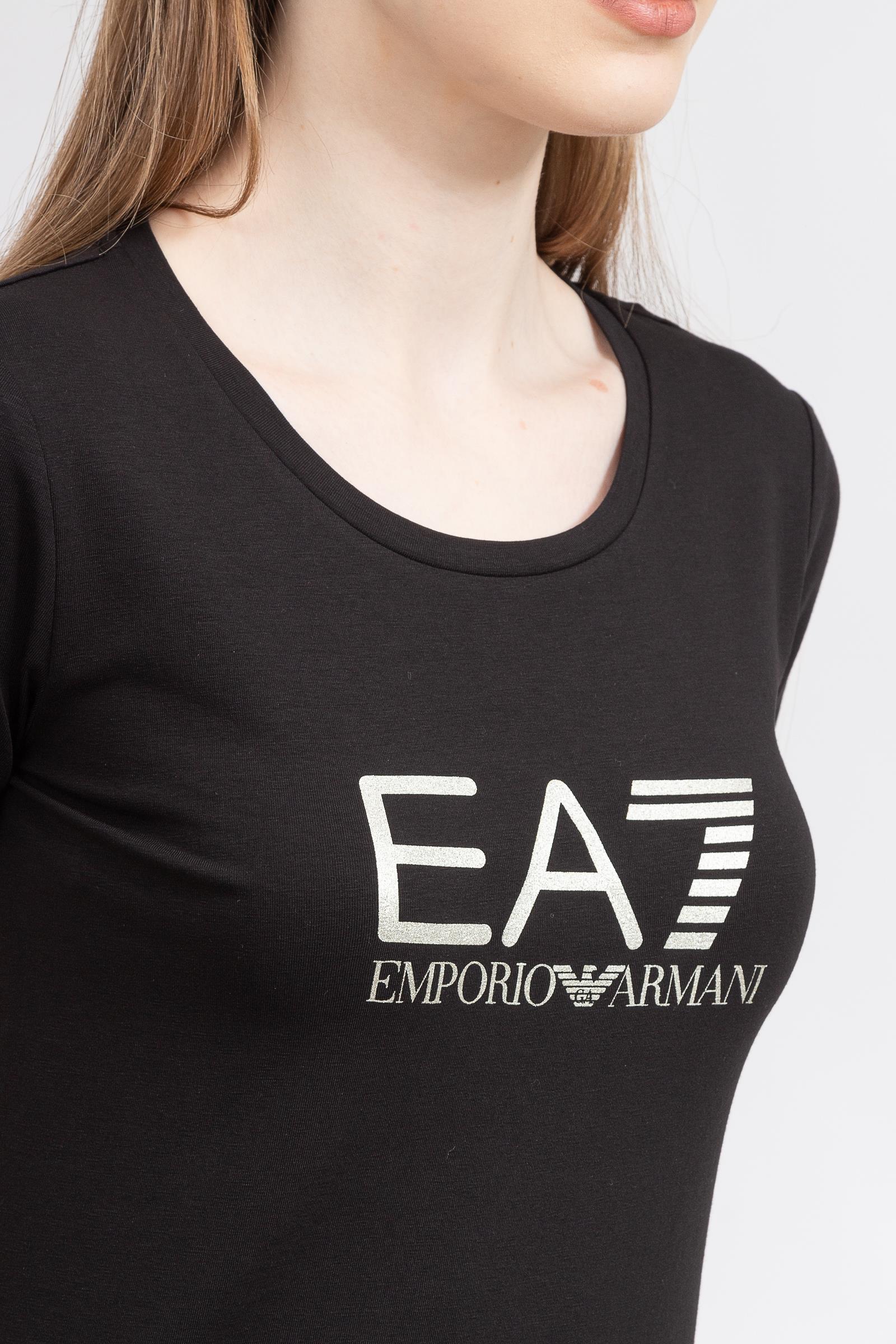 EA7 Kadın Bisiklet Yaka T-Shirt