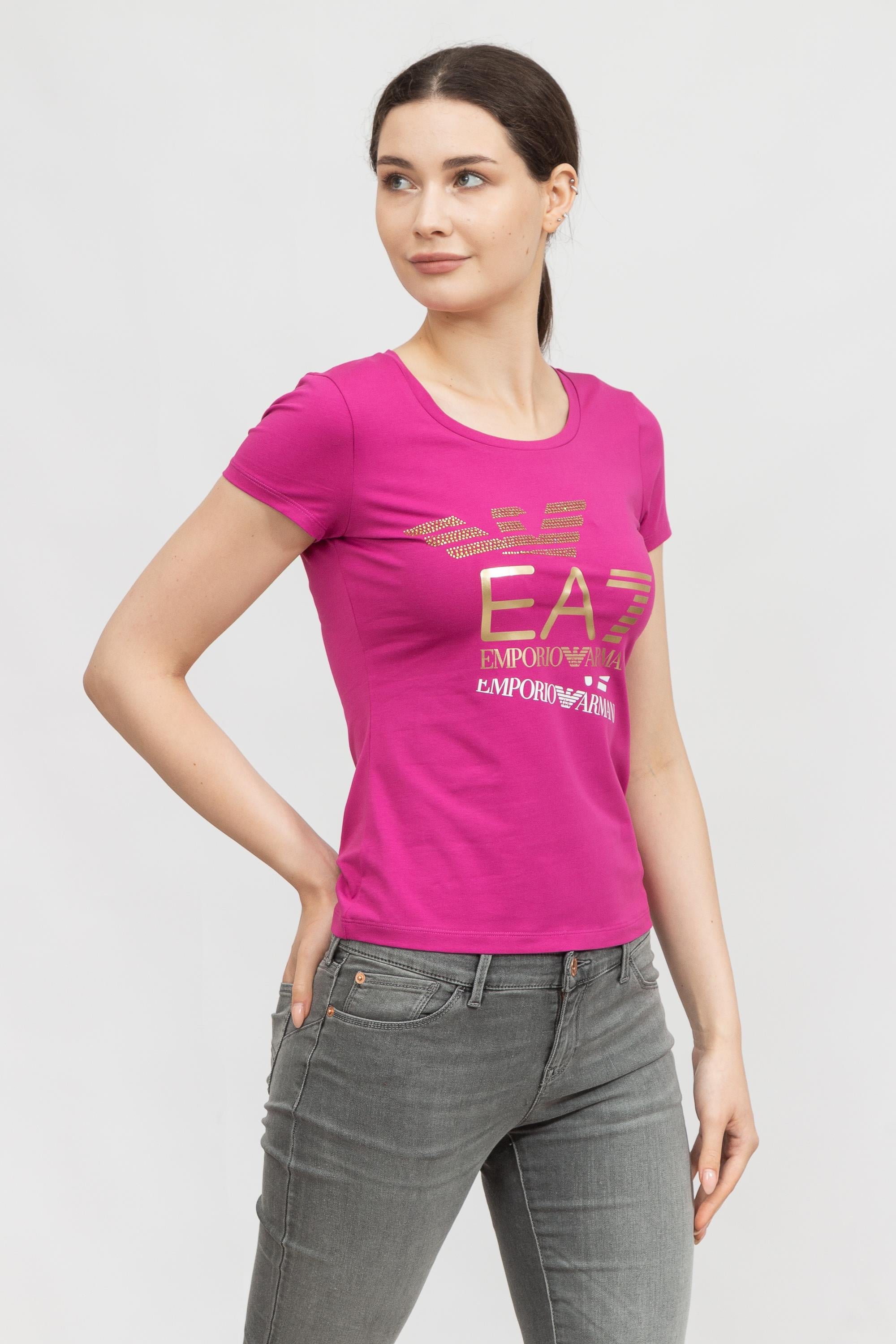 EA7 Kadın Bisiklet Yaka T-Shirt