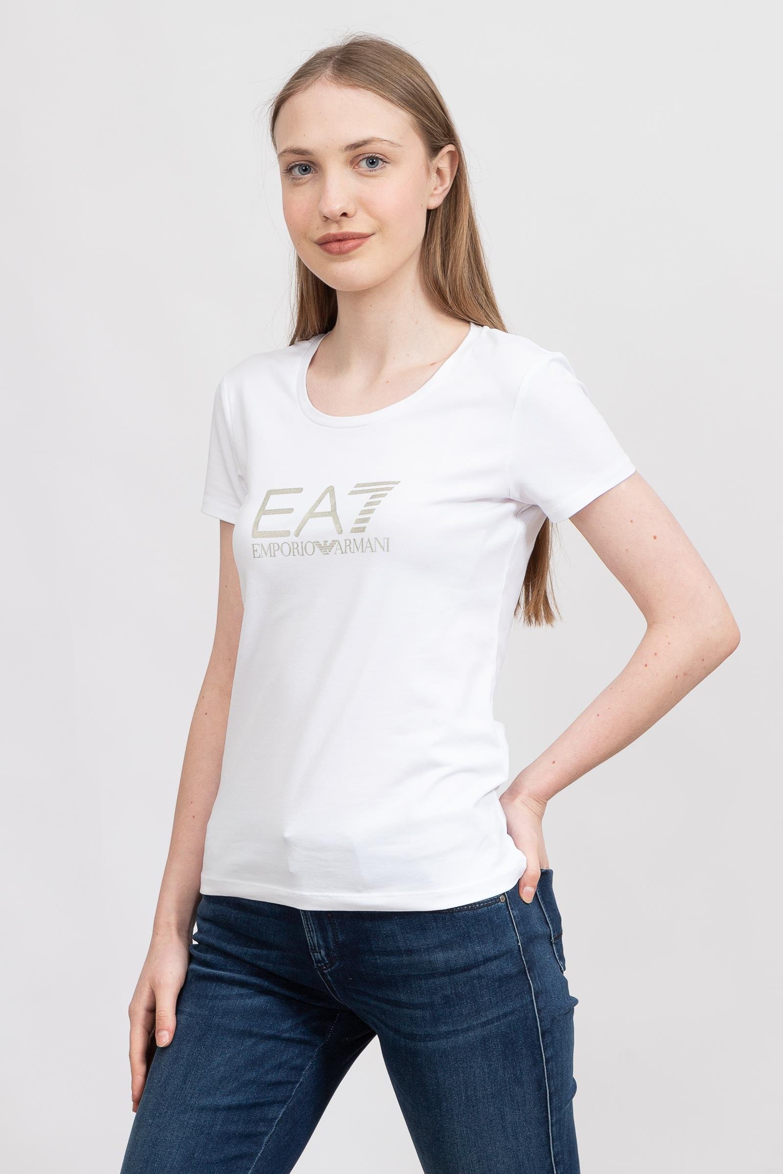 EA7 Kadın Bisiklet Yaka T-Shirt