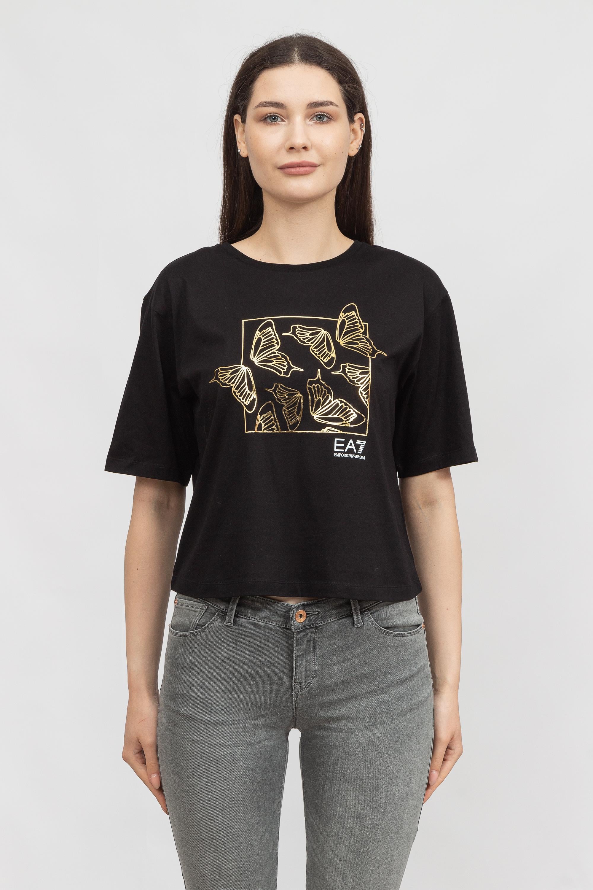 EA7 Kadın Bisiklet Yaka T-Shirt