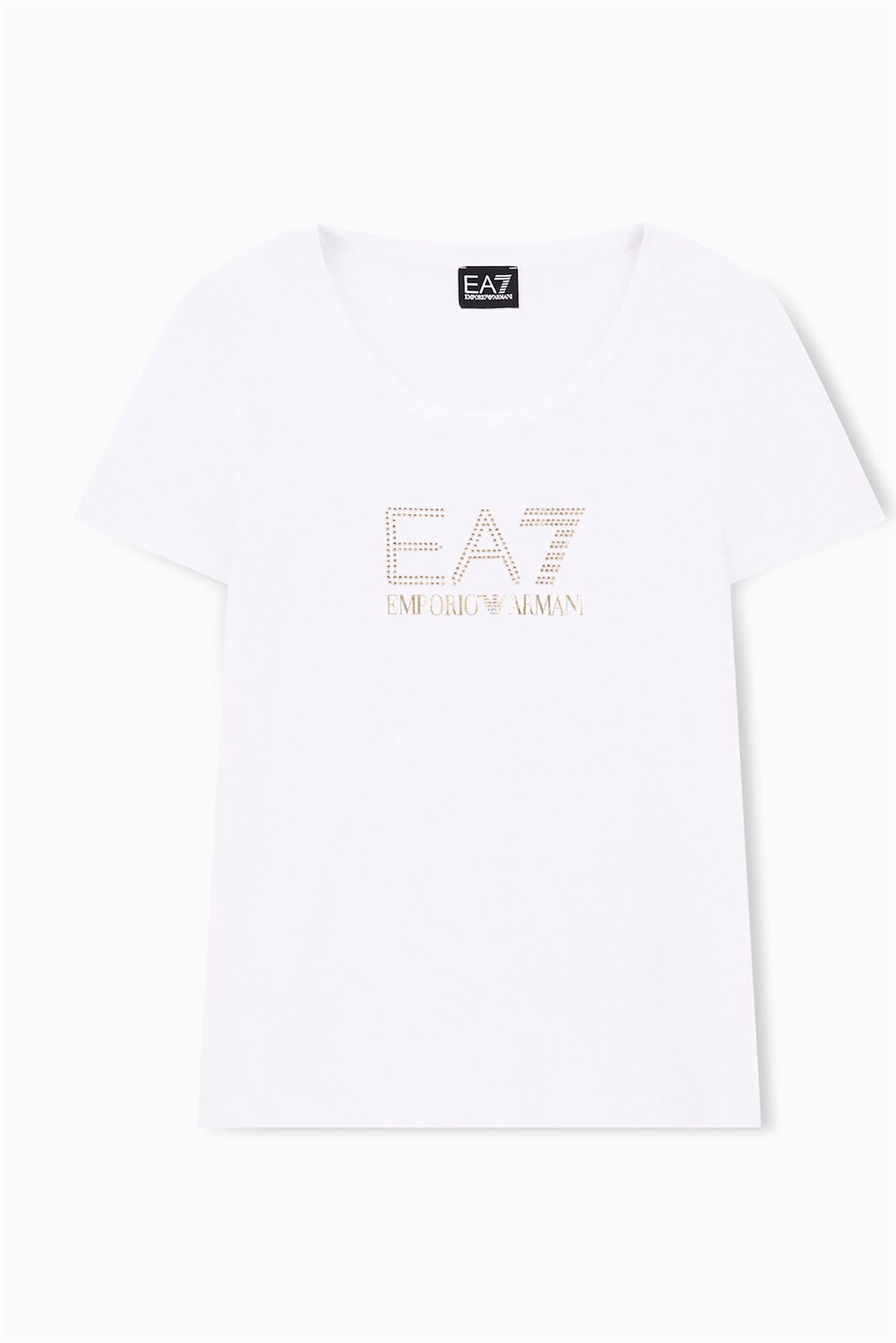 EA7 Kadın Bisiklet Yaka T-Shirt Beyaz