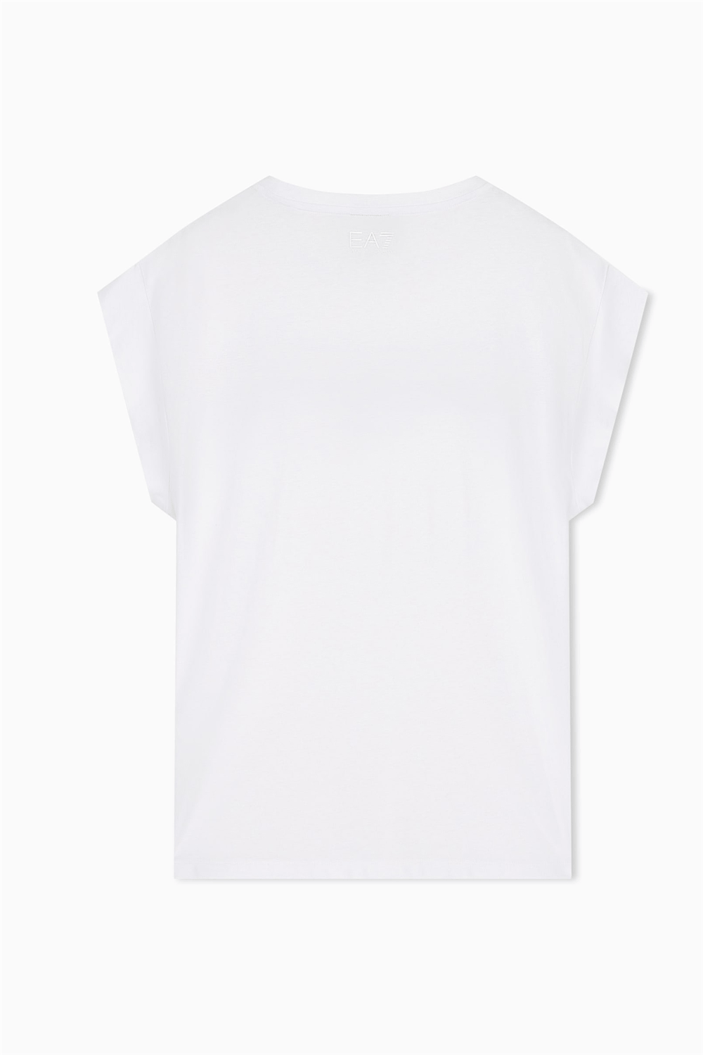 EA7 Kadın Bisiklet Yaka T-Shirt Beyaz
