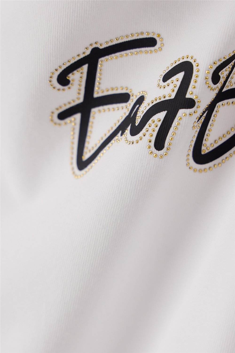 EA7 Kadın Bisiklet Yaka T-Shirt Beyaz