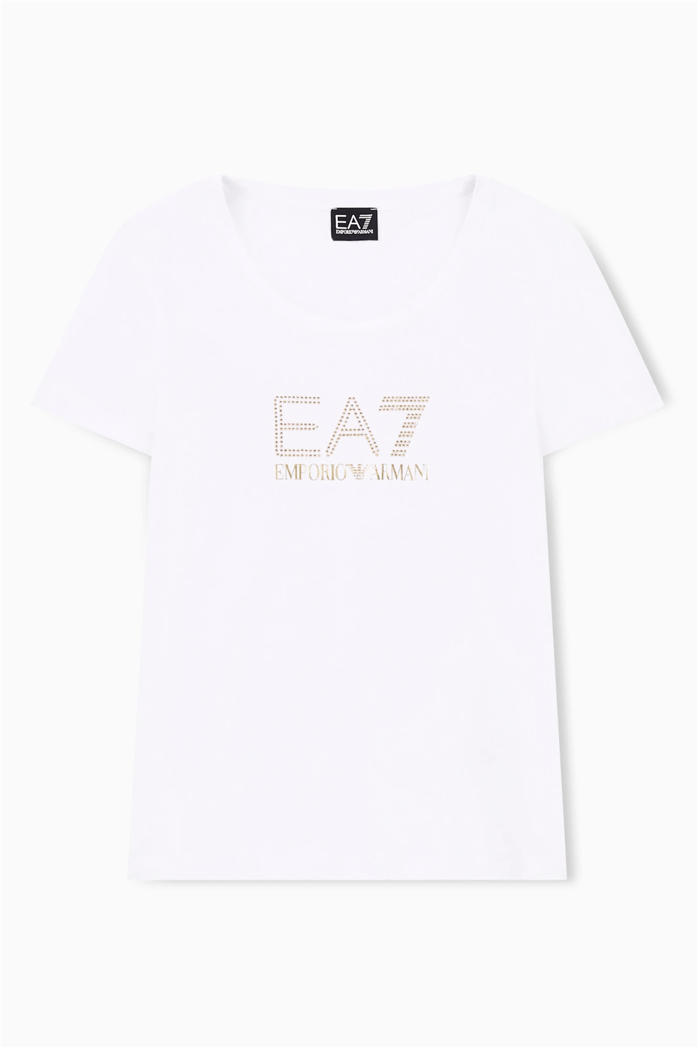 EA7 Kadın Bisiklet Yaka T-Shirt Beyaz