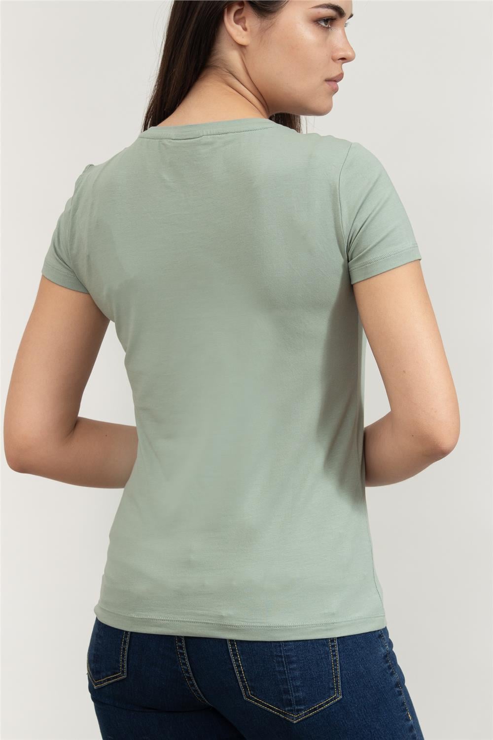 EA7 Kadın Bisiklet Yaka T-Shirt