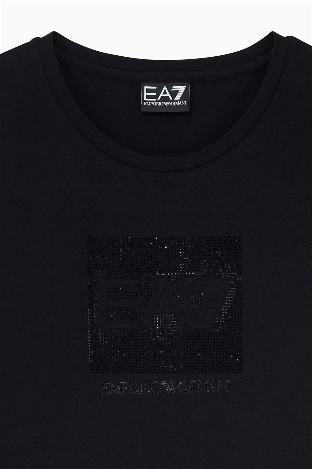 EA7 Kadın Bisiklet Yaka T-Shirt Siyah