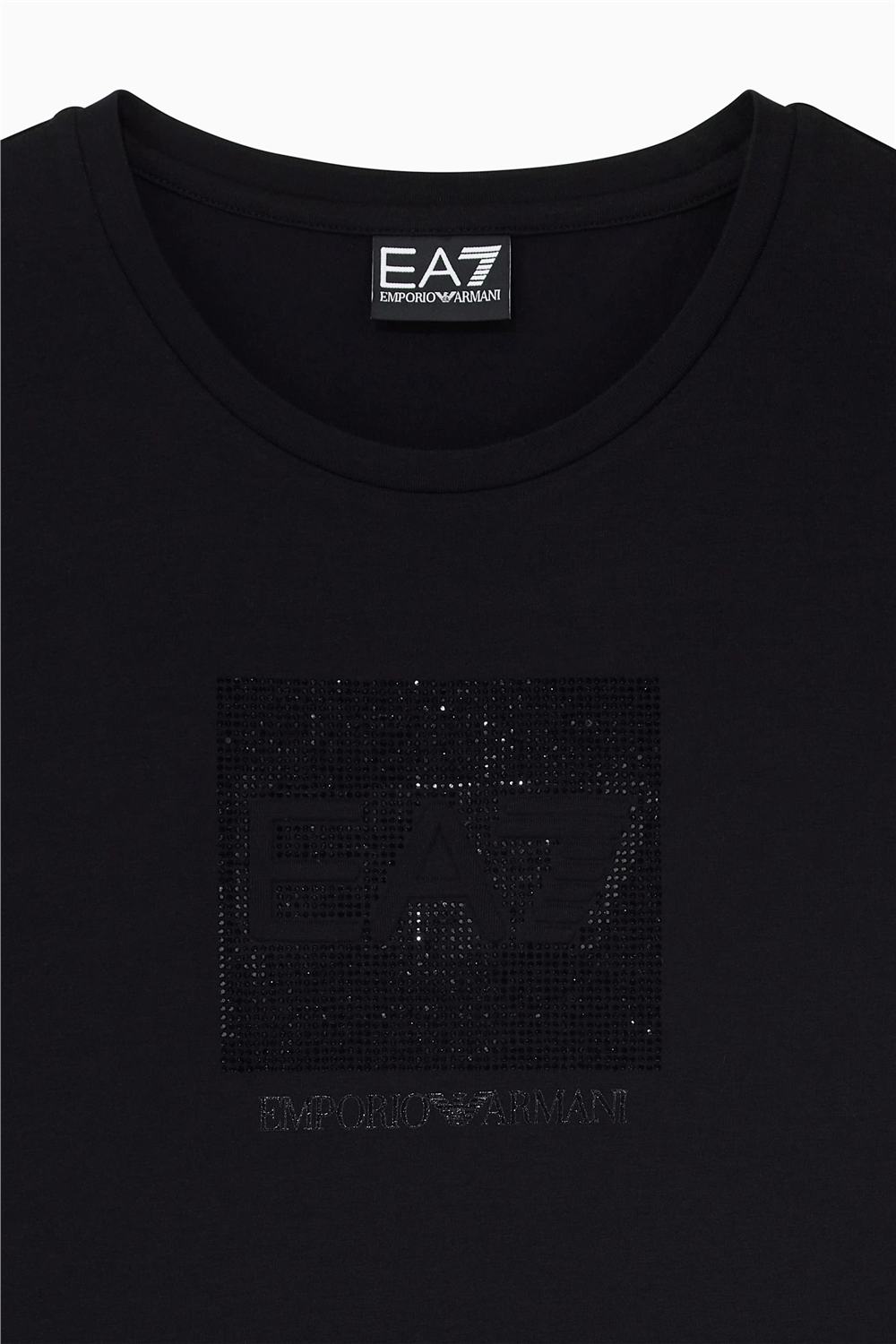 EA7 Kadın Bisiklet Yaka T-Shirt Siyah