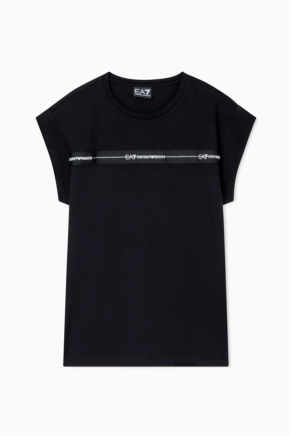 EA7 Kadın Bisiklet Yaka T-Shirt Siyah