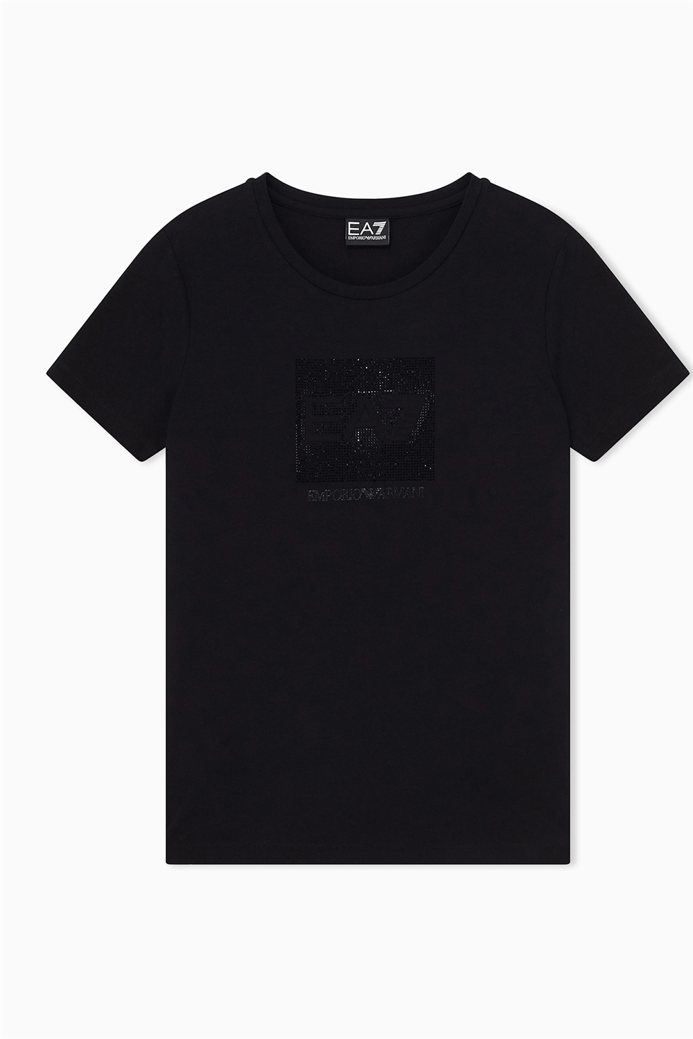 EA7 Kadın Bisiklet Yaka T-Shirt Siyah