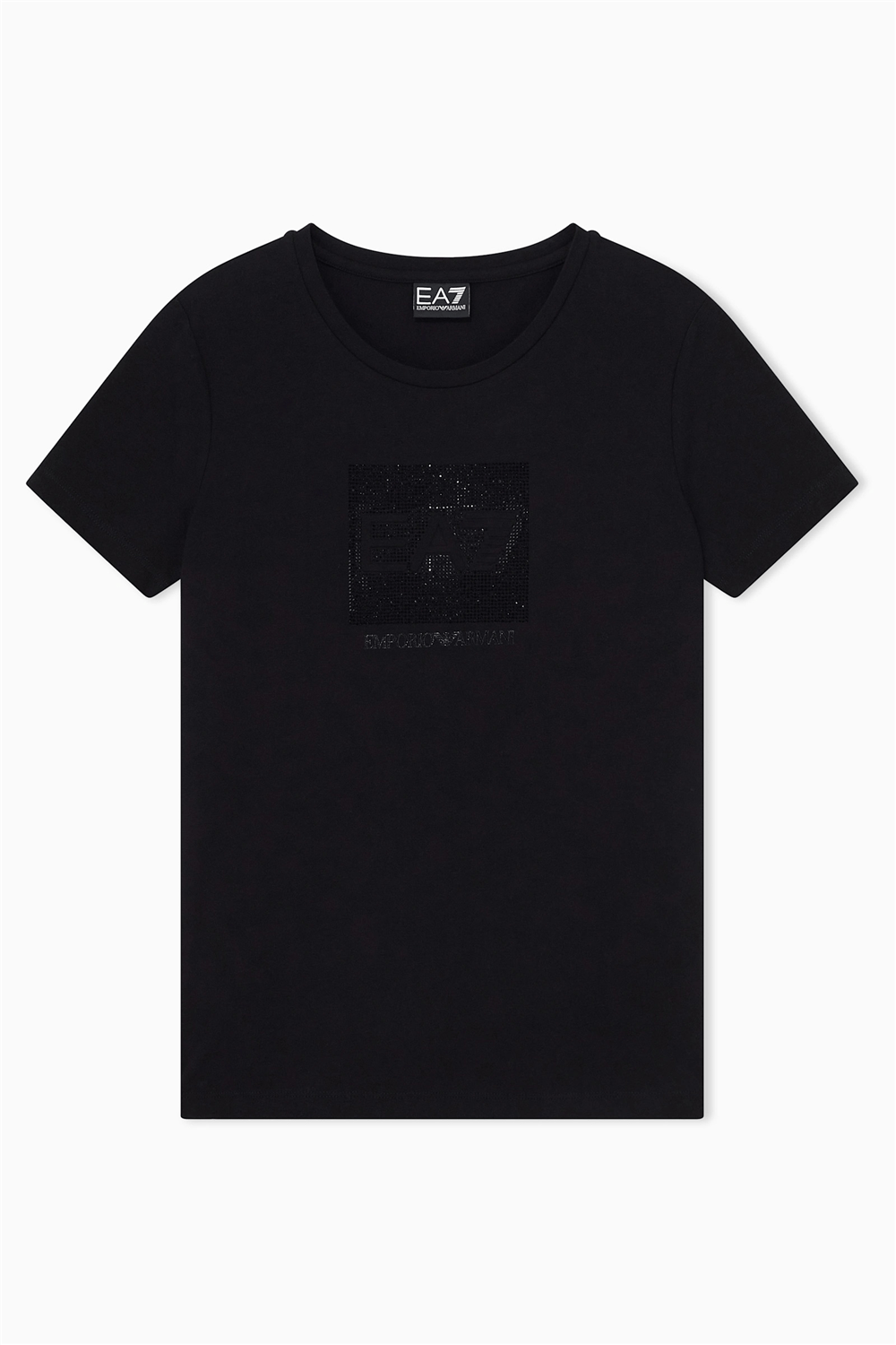 EA7 Kadın Bisiklet Yaka T-Shirt Siyah