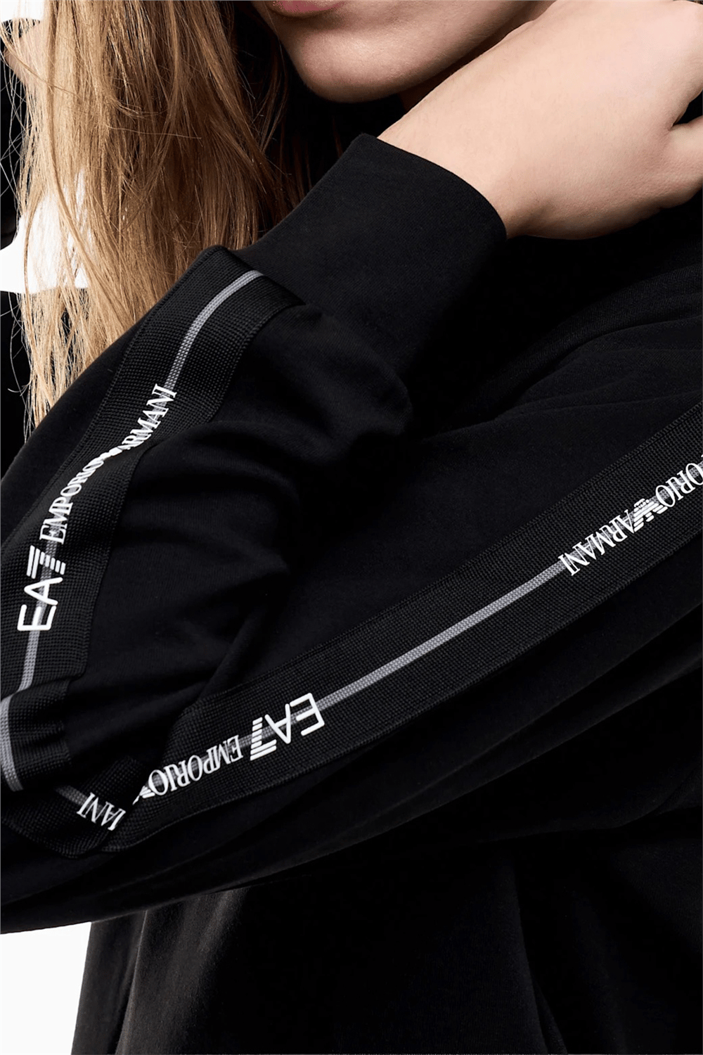 EA7 Kadın Kapüşonlu Sweatshirt Siyah