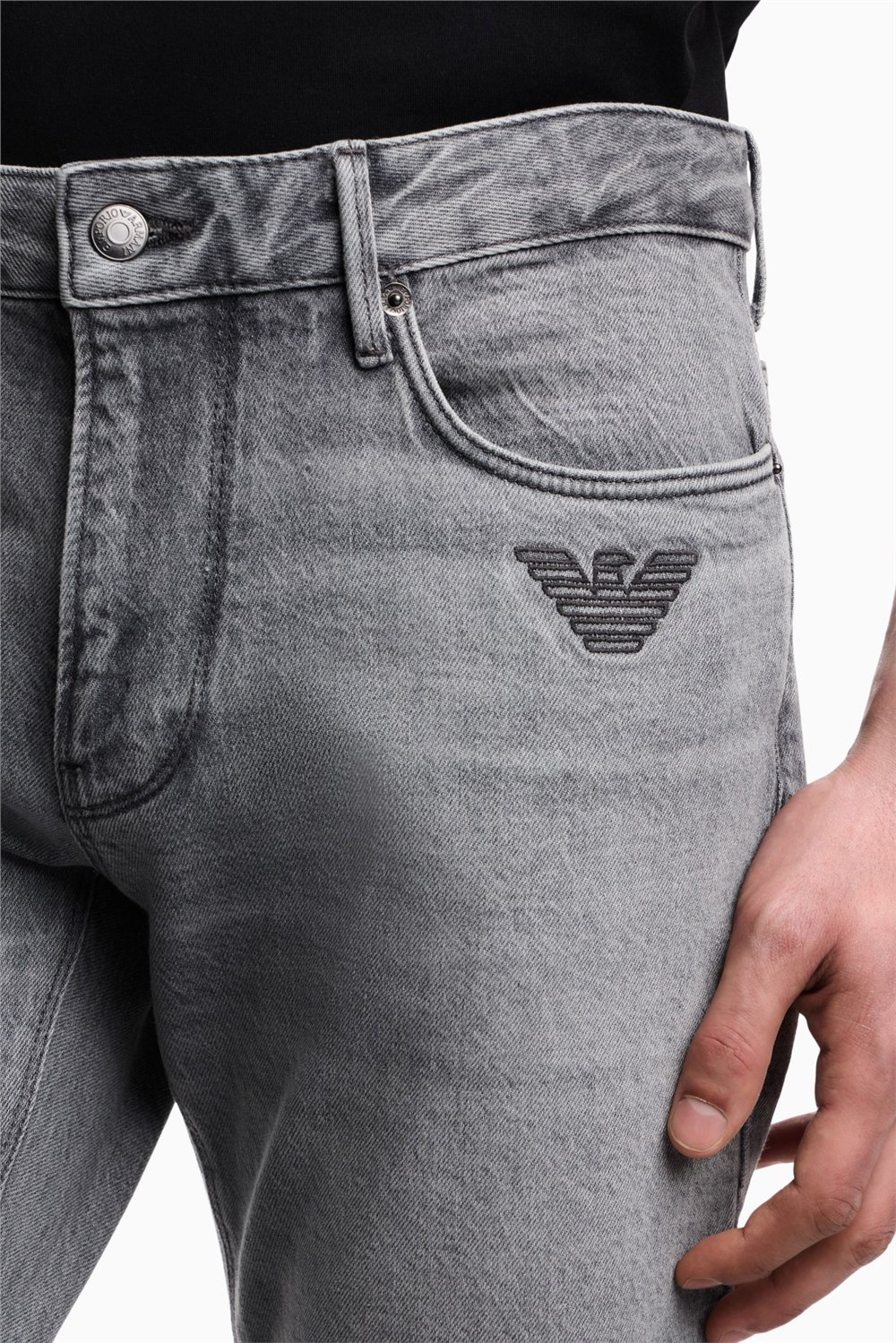 Emporio Armani Erkek 5 Cepli Pantolon Açık Gri