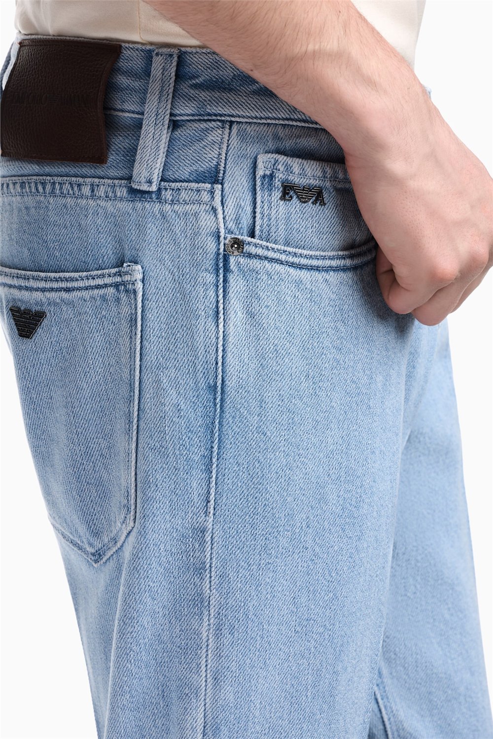 Emporio Armani Erkek 5 Cepli Pantolon Açık Mavi
